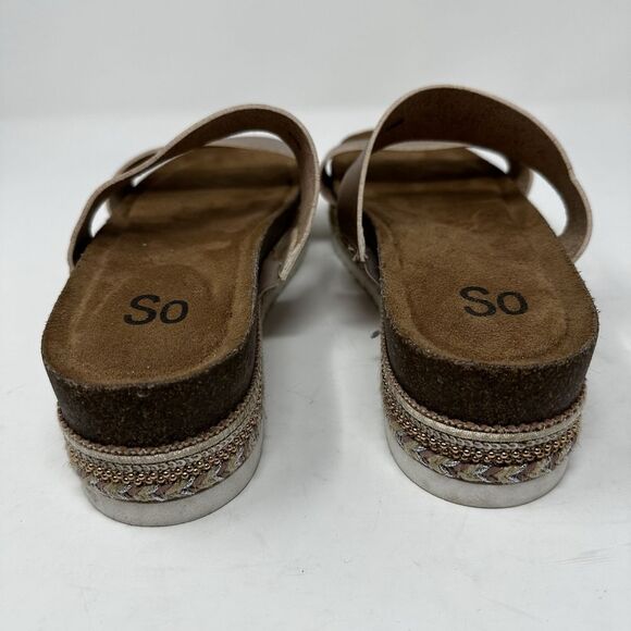 SO Women's Rose Gold‎ 2 Strap High Sandals Size 8.5 ~ Kohls - Picture 5 of 8